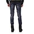 Pikkukuva 3 / 5: Youthup Navy Blue Faux Leather Stretch Tight Pants for Men EU 31