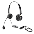 Miniatyrbillede 1 af 8: Telefon headset binaural kontor telefon headset med mikrofon og lydstyring