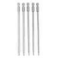 Pikkukuva 1 / 8: 5 kpl 150mm 1/4" kuusiovarsi T10-T30 magneettinen turvatähti BST ruuvimeisselin kärkisarja