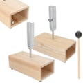 Miniatyrbilde 8 av 8: Stemmegaffel 440HZ rustfritt stål Resonant Stemmevirbrasjonsgaffel Eksperimentelt instrument med treresonatorboks