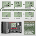 Miniatyrbillede 4 af 5: 30A Laderegulator Solpanel Laderegulator Automatisk Identifikation 12V/24V med LCD-display og 5V USB-port