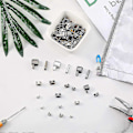 Miniatyrbilde 4 av 5: Metall Glidelåshode Slider - 120 Deler, 4 Størrelser - Festestift