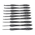 Pikkukuva 6 / 8: 9kpl set 2,0 - 6,0 mm Ergonominen kahva vähentää kouristuksia Alumiininen virkkauskoukku virkkauksen ystäville musta