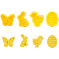 Miniatyrbilde 1 av 7: 4 stk/sett Plastkuttere Søte Sommerfugl Kanin Kylling Påskeegg Form Fondant Kutter Kjekskakeform