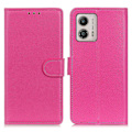 Miniatyrbillede 1 af 5: Motorola Moto G53 5g / G13 4g / G23 4g Stødsikkert Telefoncover - Litchi Tekstur Pu Læder Stand Wallet Sort
