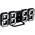 Miniatyrbillede 1 af 2: 3D LED Digital Vækkeur med 3 Justerbare Lysstyrkeniveauer Dæmpbar Natlampe Snooze Funktion Til Hjemmekontor Køkken - Sort