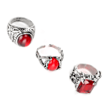 Miniatyrbillede 5 af 8: 3 stk Alloy Retro Ring Udsøgt bærbar Rhinestones Ring Smykker Tilbehør Gave