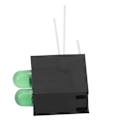 Miniatyrbillede 8 af 8: 100 stk 3 mm lysholder dobbelt hul LED diodelampe med base Industrielt indikator tilbehør Grønt lys