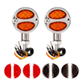 Miniatyrbillede 3 af 8: 1 par motorcykel LED blinklys dobbelt farve indikator blinklys 12V universel til motorcykel elektroplettering