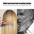 Miniatyrbilde 8 av 8: Gentleman Shape Rustfritt stål bærbar lommeskjegg Barbering Kam bart hår