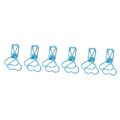 Miniatyrbillede 5 af 8: 100 stk. Binder Clips Søde Tegneserie Hjerte Form Metal Udhulede Lange Hale Clips Papirklemmer Kontorartikler Blå