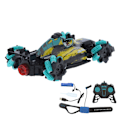 Miniatyrbilde 7 av 8: 2,4 GHz RC 4WD LED Music Car 360 graders roterende modellbil leketøy med dobbel fjernkontroll Gul