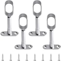 Miniatyrbilde 1 av 2: 4-pakning Ovale Garderobestangbraketter Justerbare Hul Sink Legering Garderobestangbraketter for Garderobe Soverom Baderom