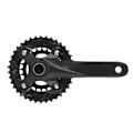 Miniatyrbild 5 av 8: 170mm Mountainbike vevparti cykel vevparti ihålig integrerad vev 104BCD central axel modifierad dubbel skivvev 38T svart