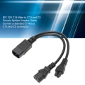 Miniatyrbillede 4 af 6: Splitter strømstikledning IEC 320 C14 han til C13 og C5 hun splitter adapter kabel 10A 250V