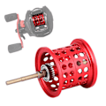 Miniatyrbillede 4 af 8: Rundlejerullespole i aluminium til PMAX3/BMAX3/SMAX3 kastehjul (rød)