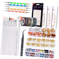 Pikkukuva 3 / 8: Nail Art Kit Ammattimainen sivellin koristelu lanka leimaustarra Nail Design Tool Kit salonkiin