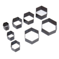 Miniatyrbild 4 av 8: 8 st form DIY hexagonal form Skärpa Hög kolstål Hollow Punch Cutter för skiktning av tygsmycken