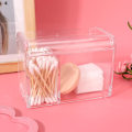 Miniatyrbillede 3 af 8: Transparent bomuldspinde opbevaringsboks Makeup Powder Puff Kosmetisk værktøj Organizer Container