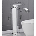 Miniatyrbild 5 av 5: Modern Hög Vattenfall Blandare, Elegant Design Badrumsblandare, Hög Enkelspaks Mässing Blandare, Varmt och Kallt Vatten Tillgängligt