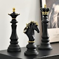 Miniatyrbilde 1 av 5: Luksuriøst internasjonalt sjakkstykke Resin Skulptur Hjem Dekor Ornamenter Svart