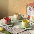 Miniatyrbillede 2 af 5: 300 ml blomsterformet tulipankop Tekop Underkop Keramisk drikkekop, A