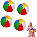 Miniatyrbillede 1 af 5: 4 stk. strandbolde, oppustelige strandbolde, til strandpoolparty, badelegetøj strandbolde børn voksenbolde legetøj til sommerstrandparty, poolbolde.