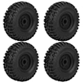 Pikkukuva 4 / 8: 4 kpl 1/10 RC Crawler 1,9 tuuman alumiinivanteet ja 115 mm kumirenkaat D90/F350/SCX10 musta