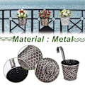 Miniatyrbild 6 av 6: Vertikal ribbad metallväggplanterare - medan while