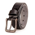 Miniatyrbillede 1 af 5: Ægte læder herre bælte - 38mm fuldnarvet læder bælte til jeans og arbejde - Brun/sort (størrelse 130cm, 3,8mm tyk)