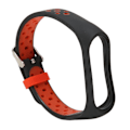 Miniatyrbillede 2 af 8: Udskiftningsarmbånd Fuld beskyttelse Juster størrelse Blød Silikone Smart Armbåndsrem til Mi Band 7 Sort Rød