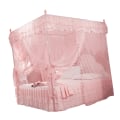 Miniatyrbilde 3 av 8: Luxury Princess 3 sideåpninger Stolpeseng Gardin Baldakin Netting Myggnett sengetøy (rosa M)