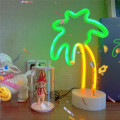 Miniatyrbillede 3 af 5: Palme, skarpt LED neonlys, batteri/USB strømforsyning, kokoslys til pigeværelset