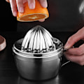 Miniatyrbillede 5 af 8: Manuel Citruspresser i rustfrit stål til appelsin, citron og citrusfrugter - Håndpresningsværktøj til køkkenbrug