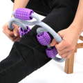 Miniatyrbillede 5 af 8: Klemme benmassager håndholdt 360 grader omgivet massage Slap af kalvemuskel yoga fitnessudstyr lilla