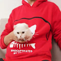 Miniatyrbillede 5 af 5: Fashion Katteelsker Hættetrøjer Kvinder Kængurulomme Hættetrøjer Hund Kæledyr Pote Pullover Toppe Langærmet Lynlås Hættetrøje Sudaderas Jzz Sort M