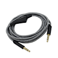 Miniatyrbillede 4 af 8: Hovedtelefonkabel med volumenkontrol Justerbart gaming headsetkabel med tuning gear til Astro A10 A40 A30 6,6 fod Sort hvid