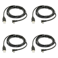 Miniatyrbild 1 av 5: 4st 1,8M Mini USB B Typ 5Pin Hane 90 Grader Vänstervinklad till USB 2.0 Hane Datakabel Svart Färg