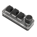Miniatyrbilde 4 av 8: Mini tilpasset tastatur 3 taster Rød bryter-snarveier Plug and Play RGB-bakgrunnsbelyst programmeringsmakro-tastatur for bærbar PC