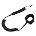Miniatyrbillede 3 af 8: Surfboard Leash Høj Elasticitet TPU Sort Justerbar Spiral Surfing Benrem til Paddleboards Longboards 7ft/2.13m