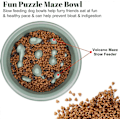 Miniatyrbillede 4 af 4: Slow Feeder Hundeskål til Små og Mellemstore Hunde Katte Skridsikker Langsom Spisning Sund Hvalpeskål Puzzle Maze Fun Feeder, Grøn
