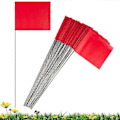 Miniatyrbillede 1 af 5: 50 stk. Markeringsflag, røde haveflag 15x4x5 tommer, markeringsflag, plæneflagsmarkører, vandingsflag, landskabsflag