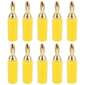 Miniatyrbilde 1 av 5: 10 stk. J.10007 2,5 mm messing bananplugg gullbelagt bananpluggkontakt instrument testplugg gul
