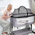 Miniatyrbillede 4 af 5: Myggenet til vugge, babynetsdække til at holde katte ude, myggenet til vugge/sengestående tremmeseng/rejsesenge (sort) Fdj Bqp -GSL