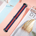 Pikkukuva 3 / 5: Fitbit Inspire 3 Elastinen Punottu Nylon Solo Loop Urheilukellohihna - Musta Midnight Blue Punainen