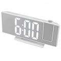 Miniatyrbild 4 av 8: Digital Projektionsväckarklocka för sovrum Stor LED-display Spegel Projektionsväckarklocka Vit
