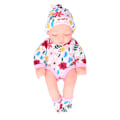 Pikkukuva 1 / 8: Simuloitu vinyyli söpö nukke Reborn Baby Doll Lapsen syntymäpäivälahja värikkäillä vaatteilla 25cmQ10-026