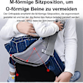 Miniatyrbillede 5 af 5: Reflekterende designer bæresele til baby (sort), bærbar ergonomisk bæresele, justerbar og komfortabel skulderstrop, blød og skridsikker bæresele til baby