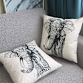 Miniatyrbild 2 av 5: Elephant Pattern Örngott för 45 x 45 cm Hemmakontorskuddar