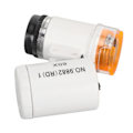 Miniatyrbillede 6 af 8: 60X Mini Mikroskop Lomme Lupe Forstørrelsesglas med UV LED Lys til Detektering af Falske Penge Hvid